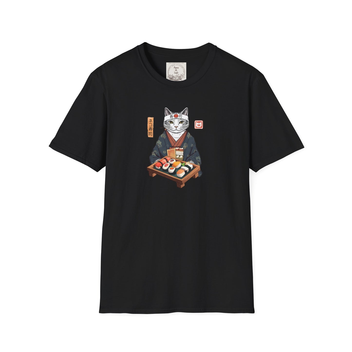 Sensei Kitty - Sushi - MamaDeSushi - Unisex Softstyle T-Shirt