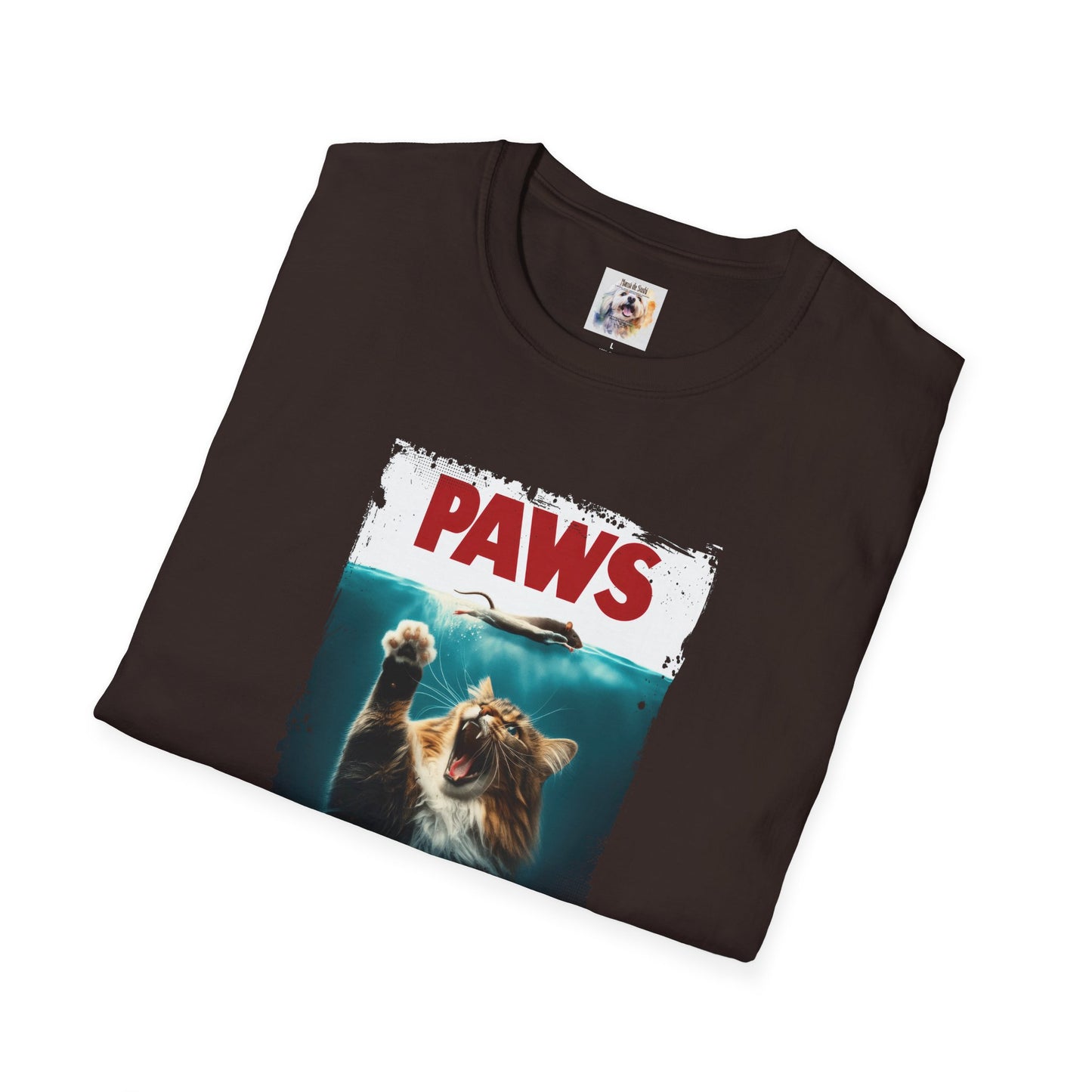 Paws - Jaws Cat - Kitty - MamaDeSushi - Unisex Softstyle T-Shirt
