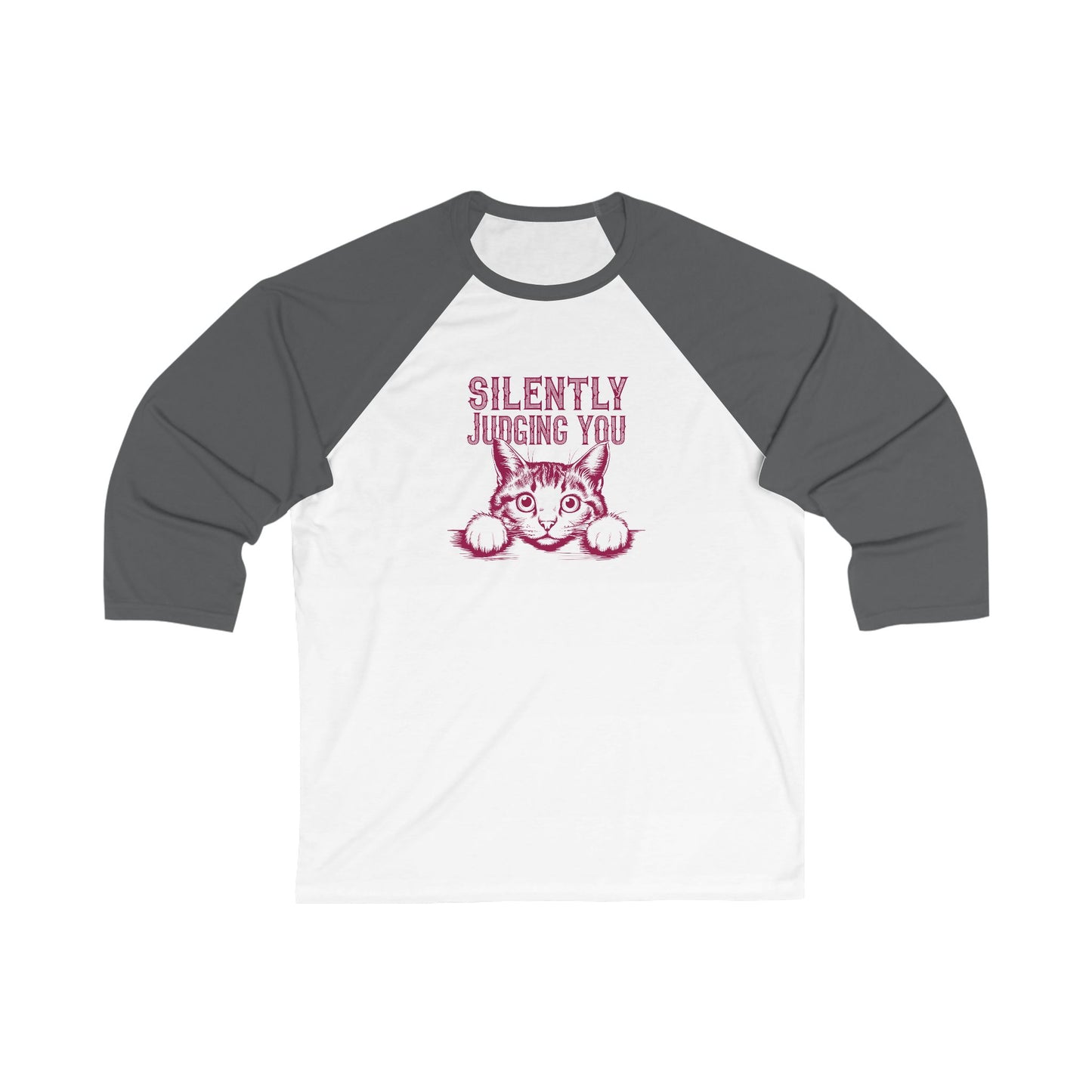Cat Lover Baseball Tee, Silently Judging you Cat Shirt, Funny Pet Owner Raglan, Vintage Baseball Tshirt, Animal Graphic Tee, Cat Mom Gift
