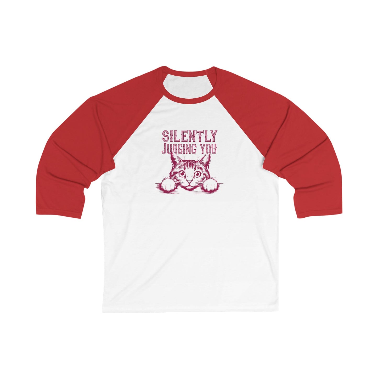 Cat Lover Baseball Tee, Silently Judging you Cat Shirt, Funny Pet Owner Raglan, Vintage Baseball Tshirt, Animal Graphic Tee, Cat Mom Gift