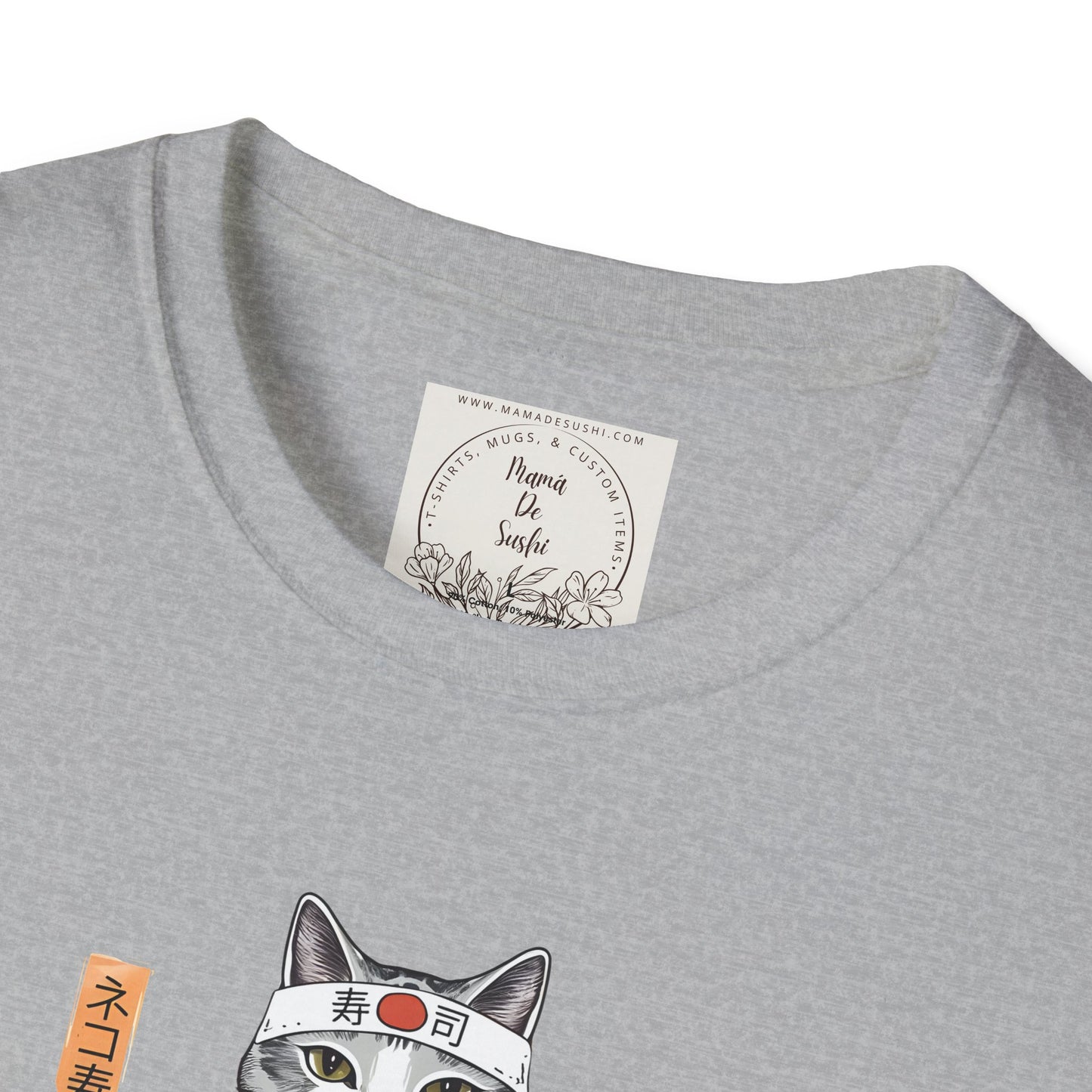 Sensei Kitty - Sushi - MamaDeSushi - Unisex Softstyle T-Shirt
