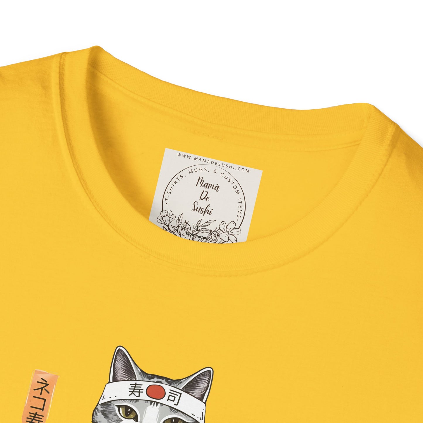 Sensei Kitty - Sushi - MamaDeSushi - Unisex Softstyle T-Shirt
