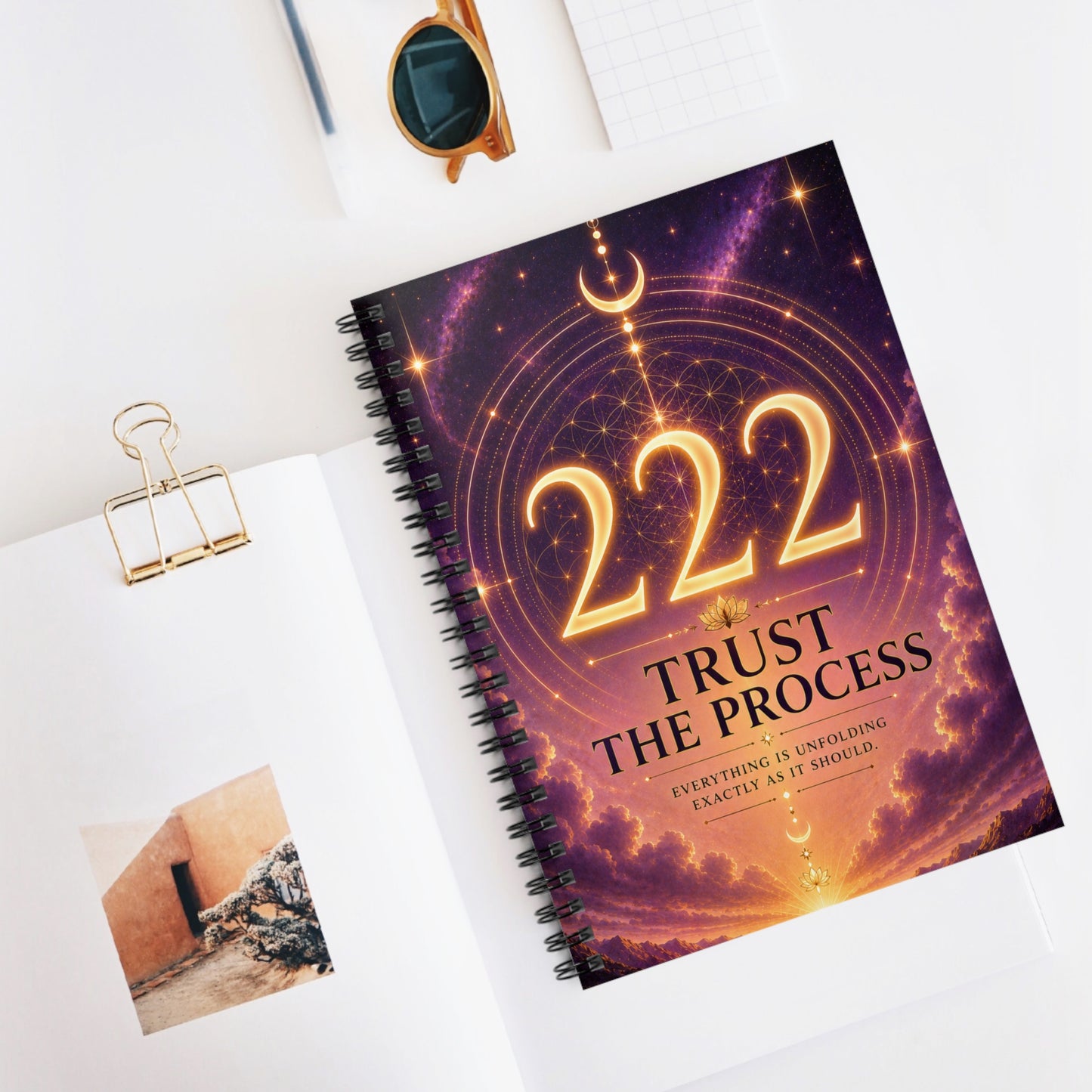 222 'Trust the Process' Spiral Notebook — Ruled Journal for Manifestation & Daily Reflection