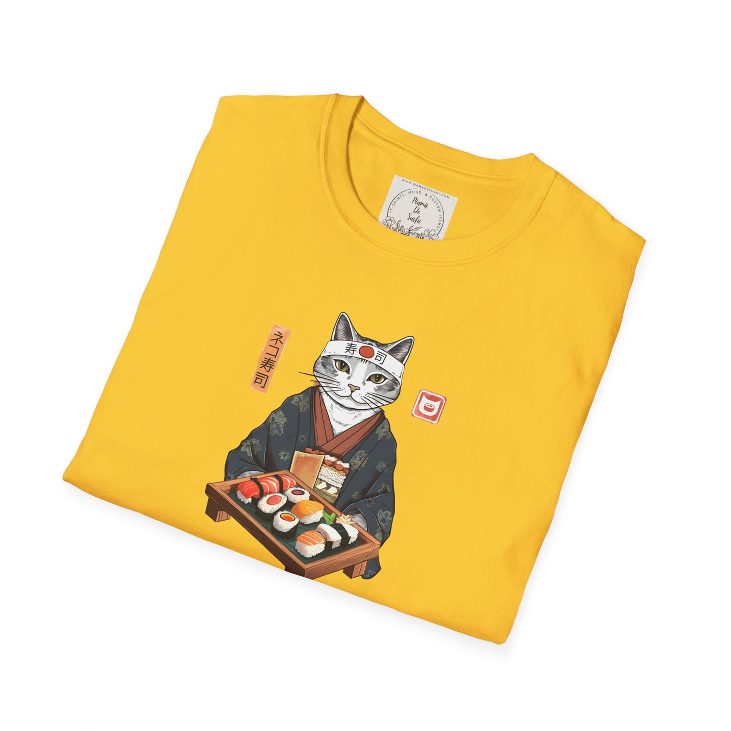 Sensei Kitty - Sushi - MamaDeSushi - Unisex Softstyle T-Shirt