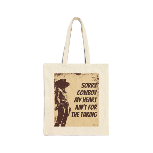Cowgirl Cowboy Quote Canvas Tote Bag | Rustic Chic, Western Style, Gift for Cowgirls, Durable Shopping Bag, Funny Tote Bag
