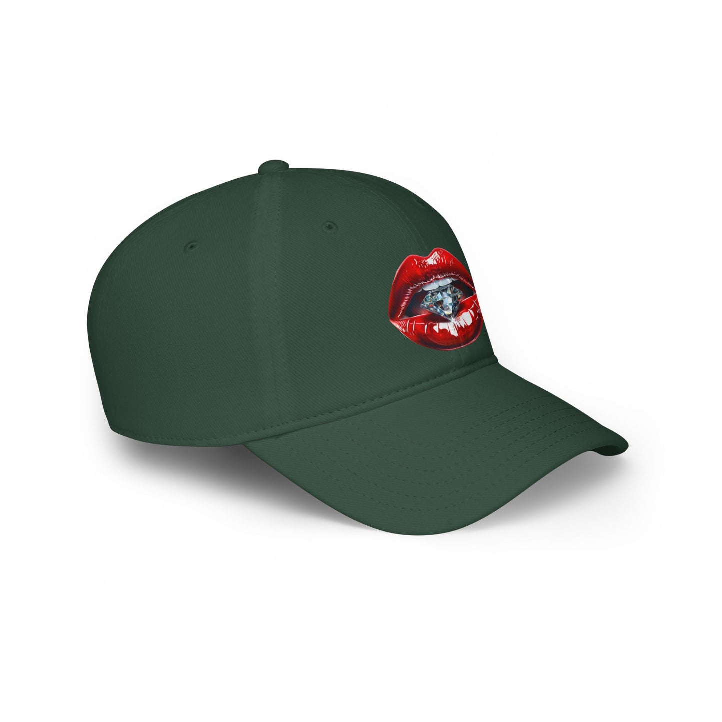 Lips that tease, diamonds that please - Low Profile Baseball Cap