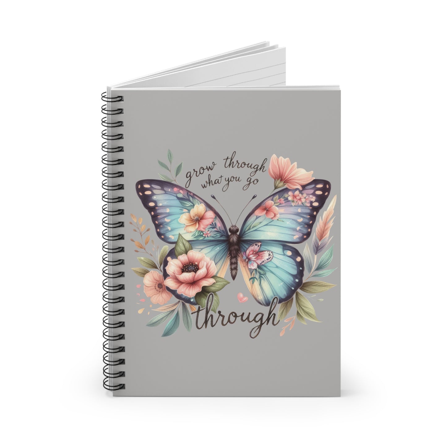 Butterfly Spiral Notebook - Ruled Line, Inspirational Quote Journal, Motivational Stationery, Positive Notepad