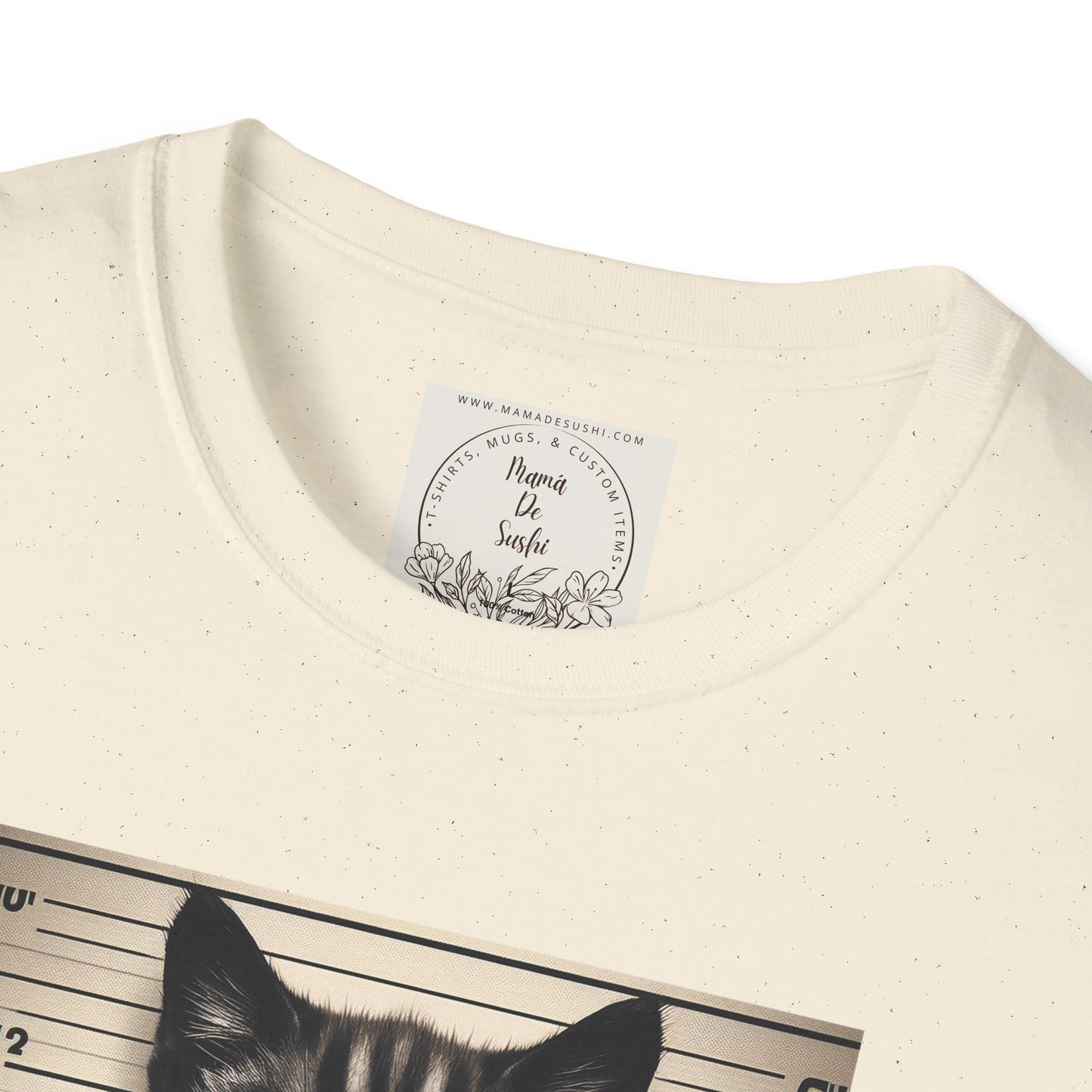 Bad Kitty Mugshot - Catnip Made Me Do It - Cat - Kitty - MamaDeSushi - Unisex Softstyle T-Shirt