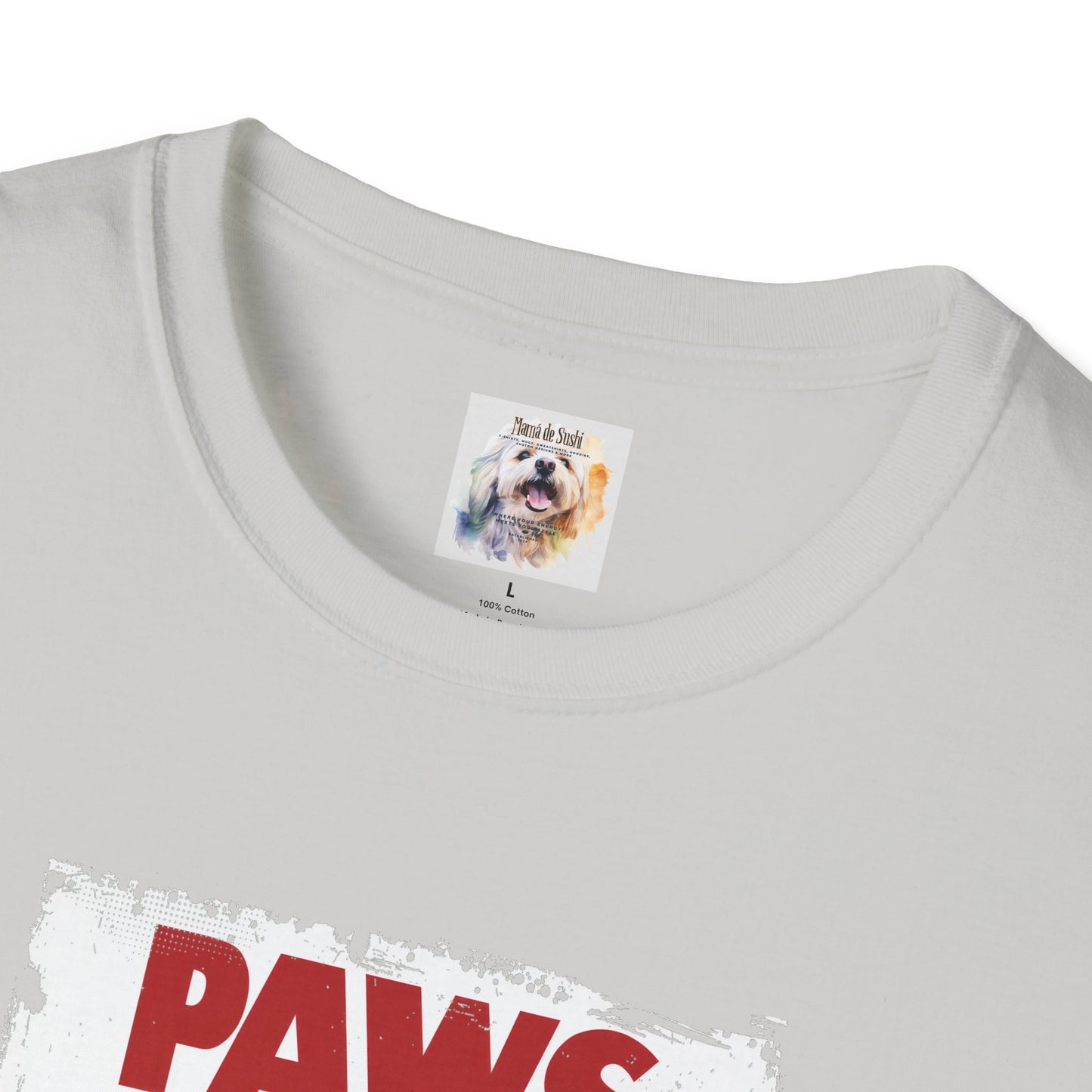 Paws - Jaws Cat - Kitty - MamaDeSushi - Unisex Softstyle T-Shirt