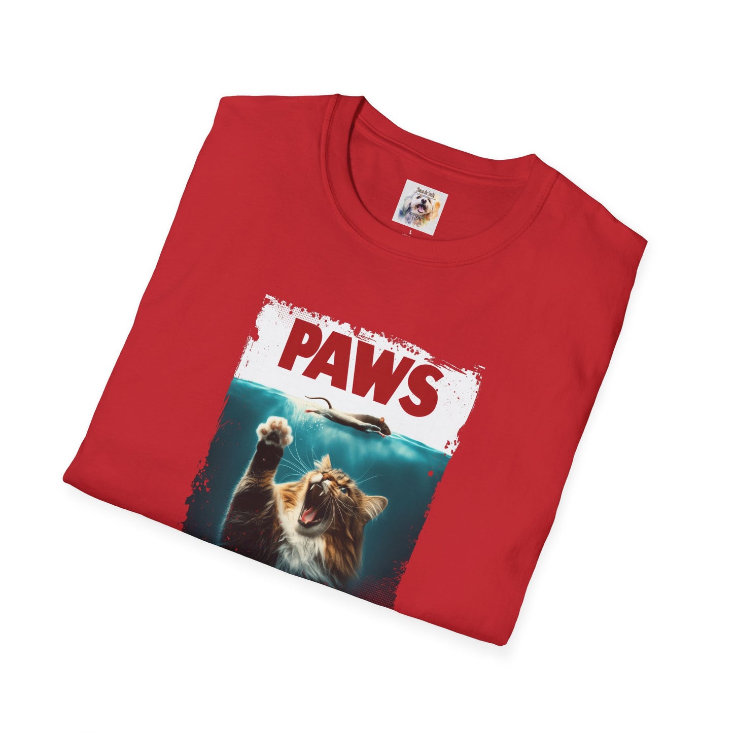 Paws - Jaws Cat - Kitty - MamaDeSushi - Unisex Softstyle T-Shirt