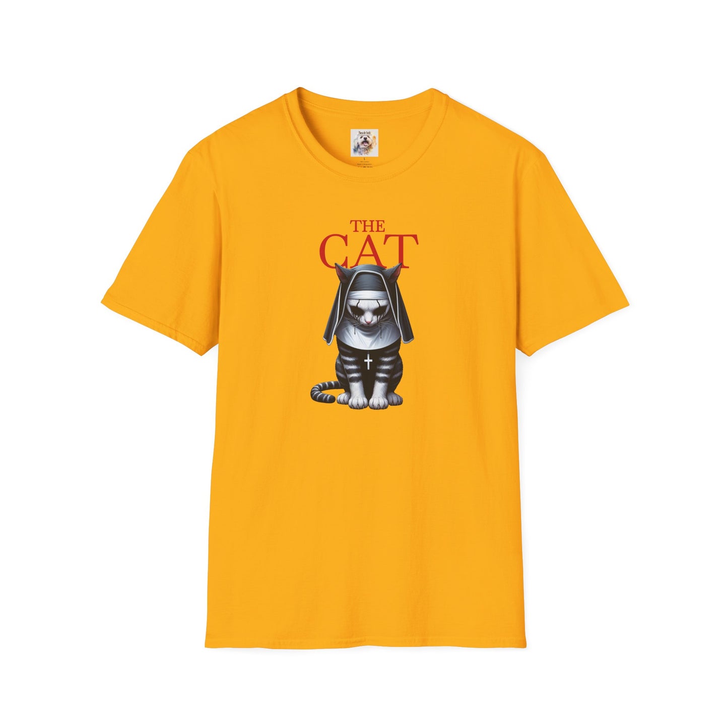 Cat Kitty Unisex Softstyle T-Shirt Nun Design