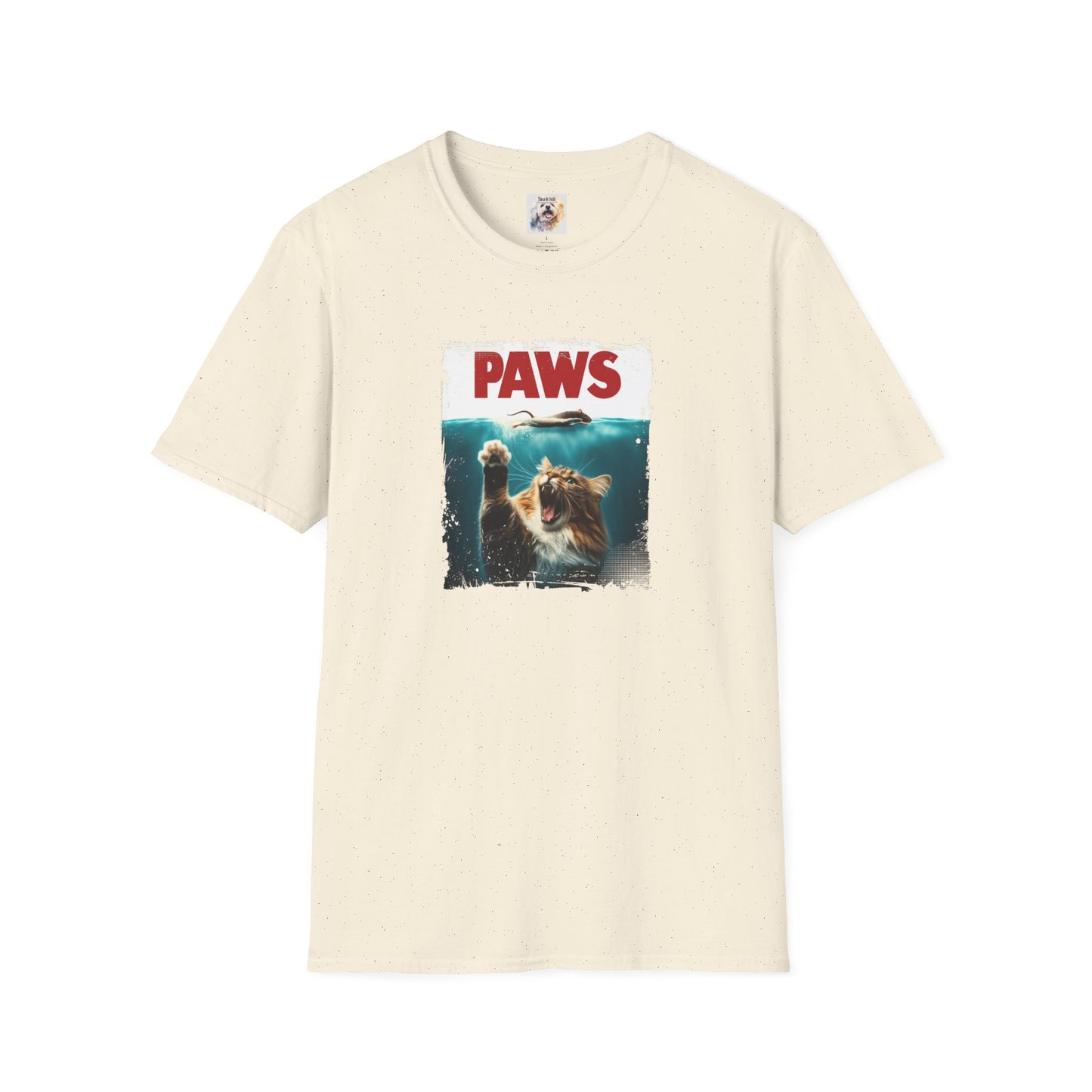 Paws - Jaws Cat - Kitty - MamaDeSushi - Unisex Softstyle T-Shirt