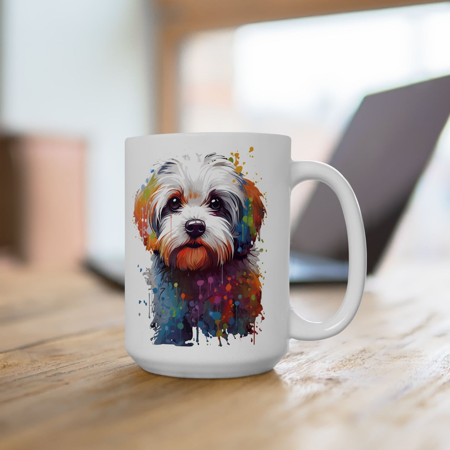Splish Splash Maltese - MamaDeSushi - Ceramic Mug 15oz