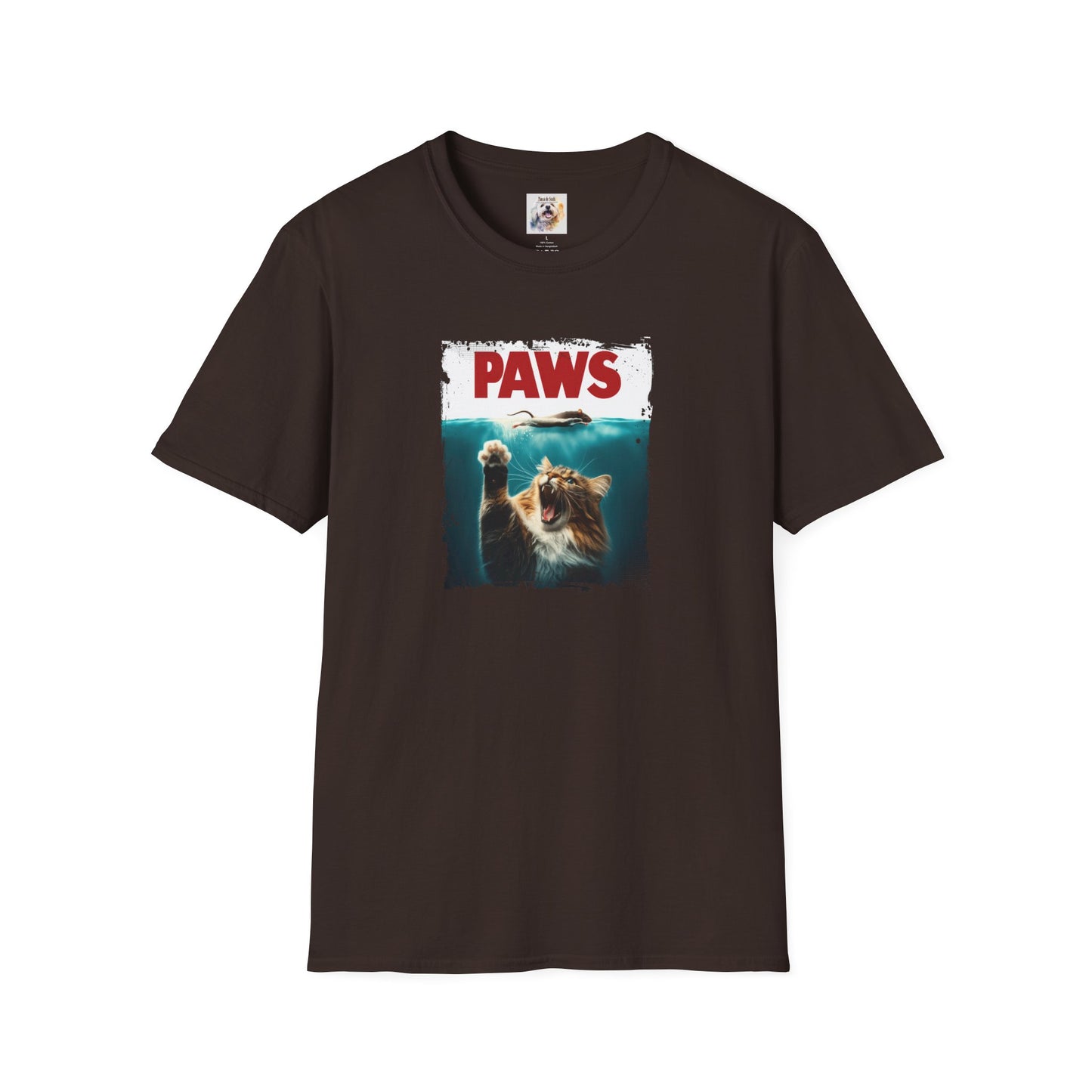Paws - Jaws Cat - Kitty - MamaDeSushi - Unisex Softstyle T-Shirt