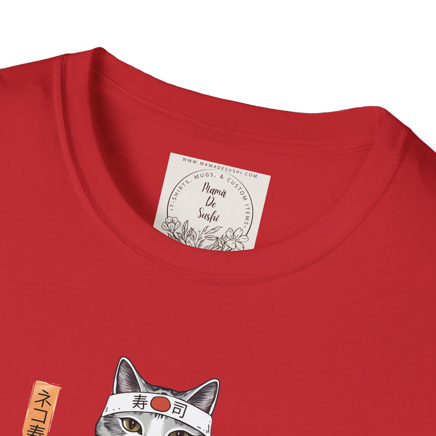 Sensei Kitty - Sushi - MamaDeSushi - Unisex Softstyle T-Shirt