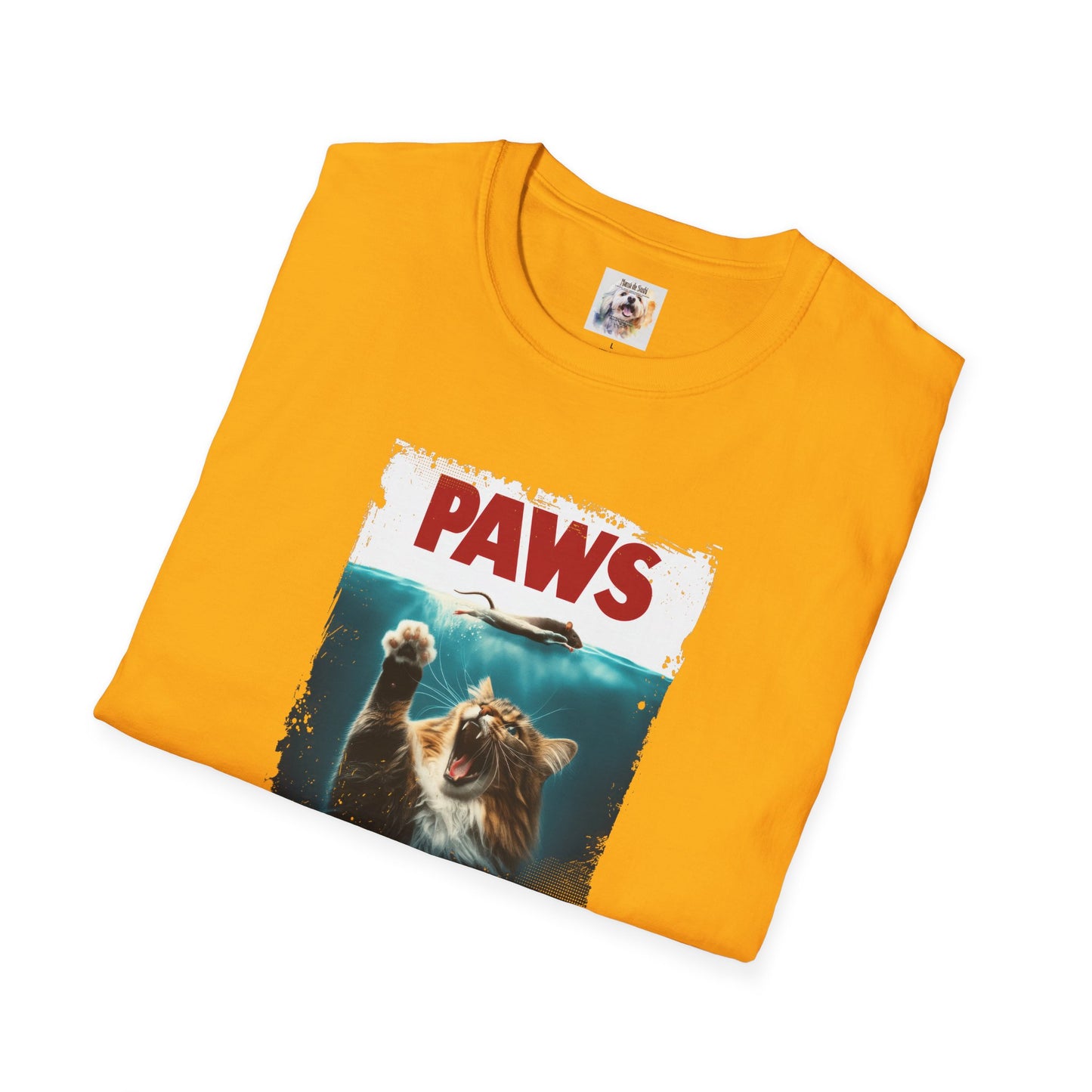 Paws - Jaws Cat - Kitty - MamaDeSushi - Unisex Softstyle T-Shirt