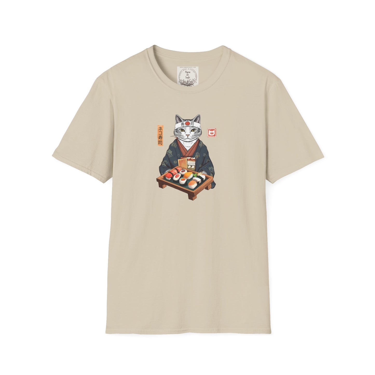 Sensei Kitty - Sushi - MamaDeSushi - Unisex Softstyle T-Shirt