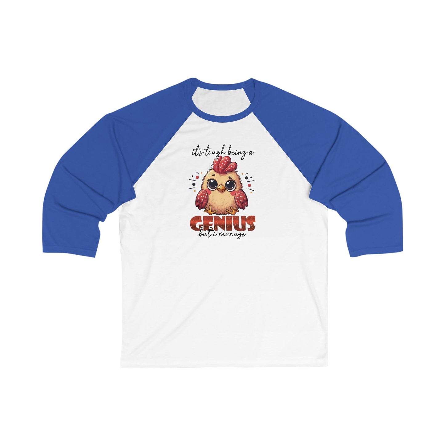 Genius 3/4 Sleeve Baseball Tee, Funny Unisex Raglan Shirt, Smart Baseball Tee, Cool Baseball Tee for Men and Women, Genius Gift Shirt