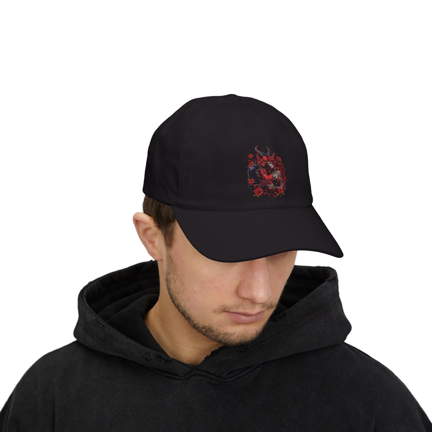 Me & the Mr - Gothic Cap - Trendy Black Baseball Hat for Men, Casual, Summer Style, Gift for Him, Outdoor Apparel