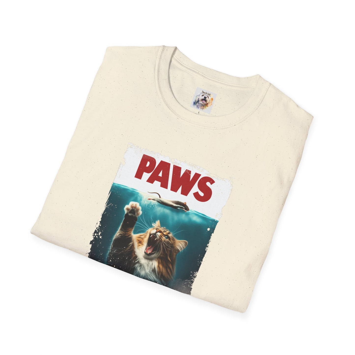 Paws - Jaws Cat - Kitty - MamaDeSushi - Unisex Softstyle T-Shirt
