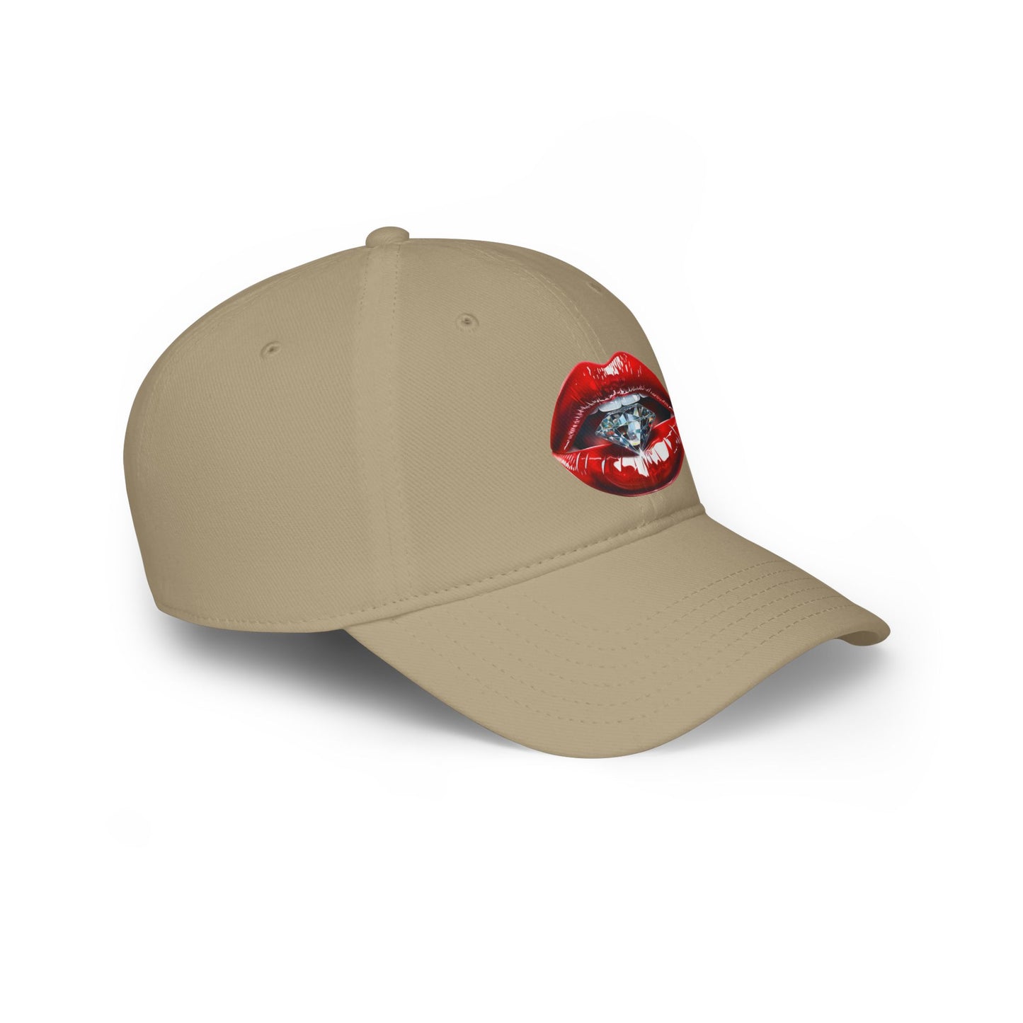 Lips that tease, diamonds that please - Low Profile Baseball Cap