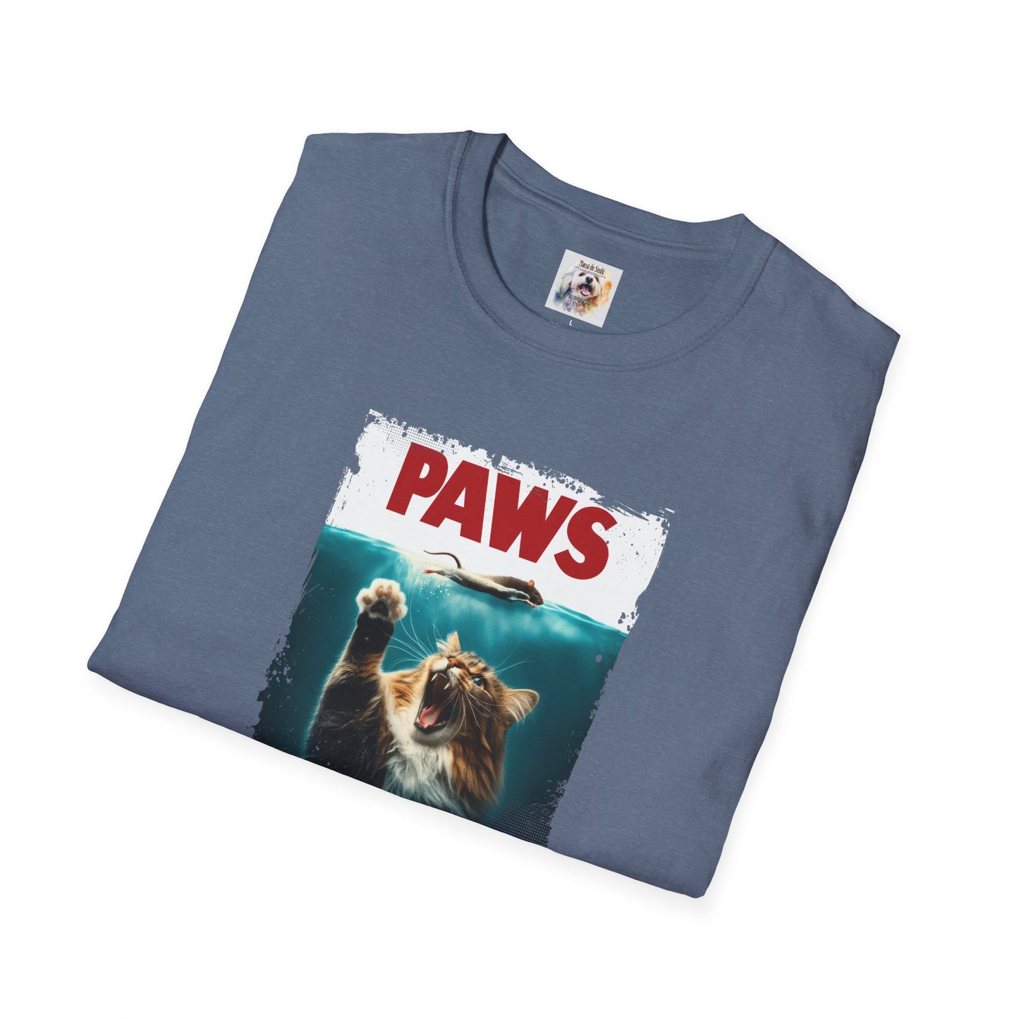 Paws - Jaws Cat - Kitty - MamaDeSushi - Unisex Softstyle T-Shirt