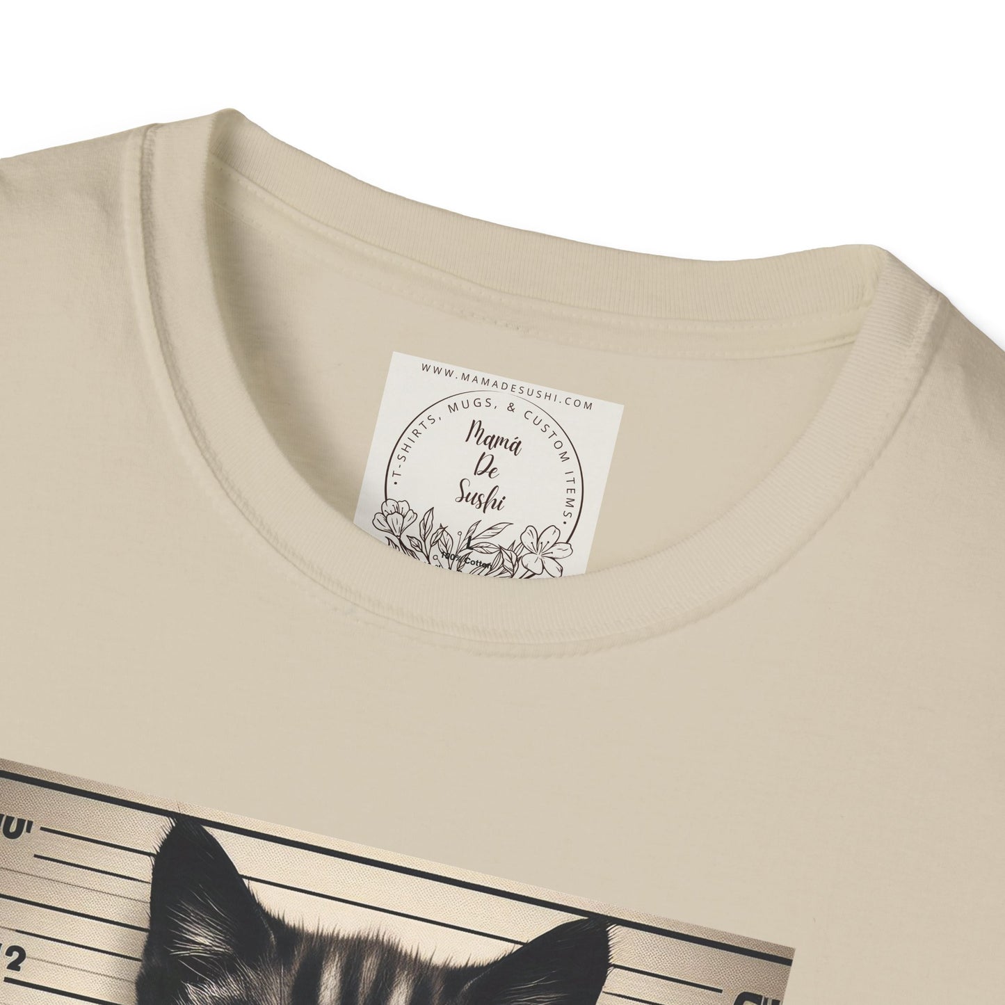 Bad Kitty Mugshot - Catnip Made Me Do It - Cat - Kitty - MamaDeSushi - Unisex Softstyle T-Shirt
