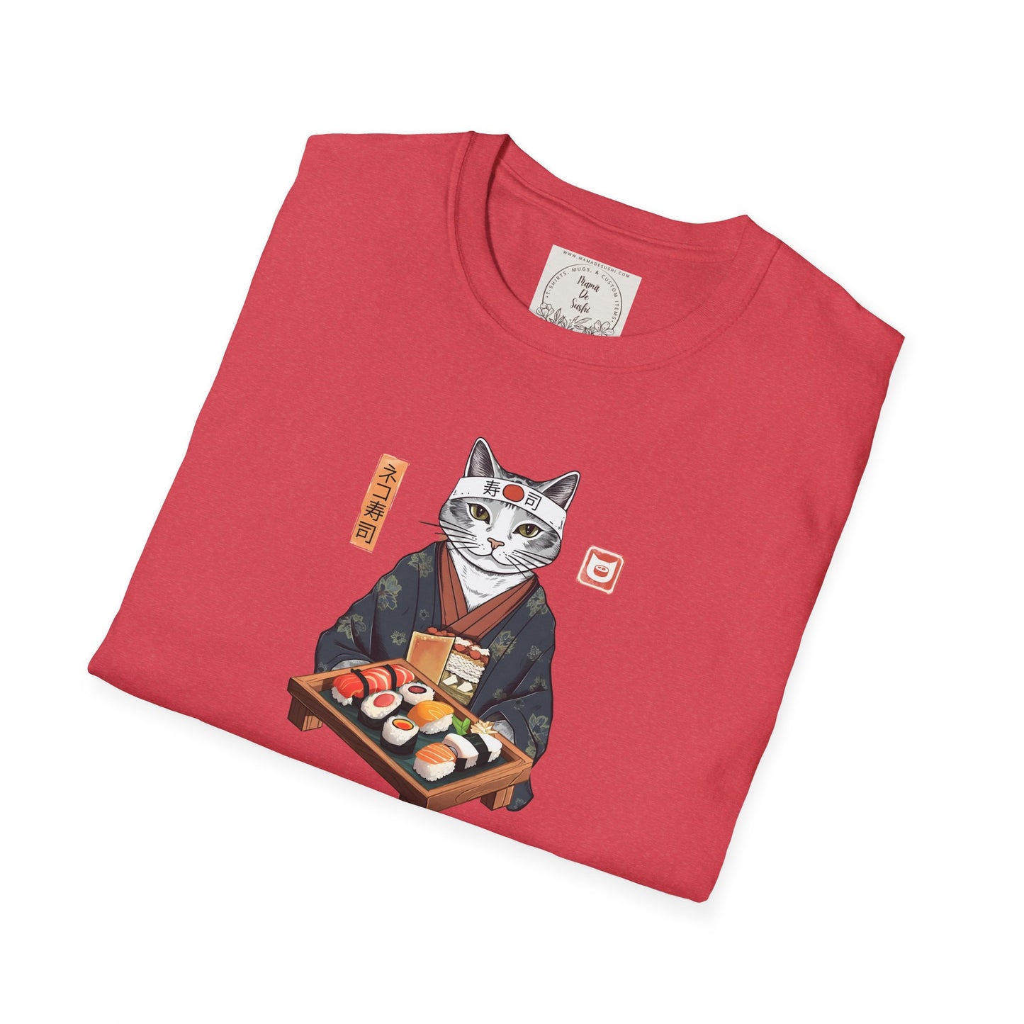 Sensei Kitty - Sushi - MamaDeSushi - Unisex Softstyle T-Shirt