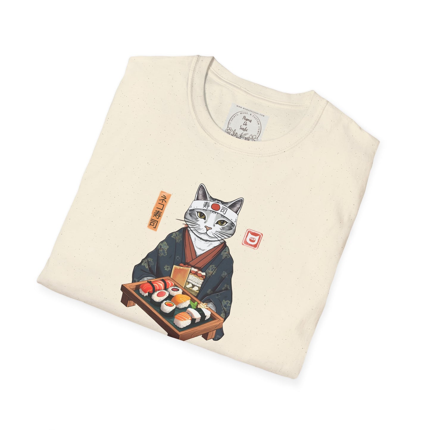 Sensei Kitty - Sushi - MamaDeSushi - Unisex Softstyle T-Shirt