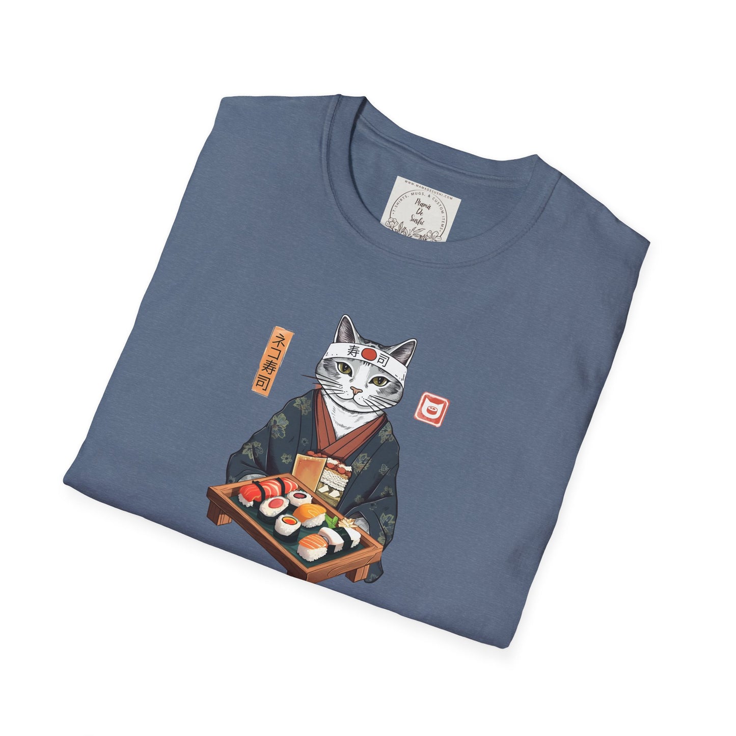Sensei Kitty - Sushi - MamaDeSushi - Unisex Softstyle T-Shirt
