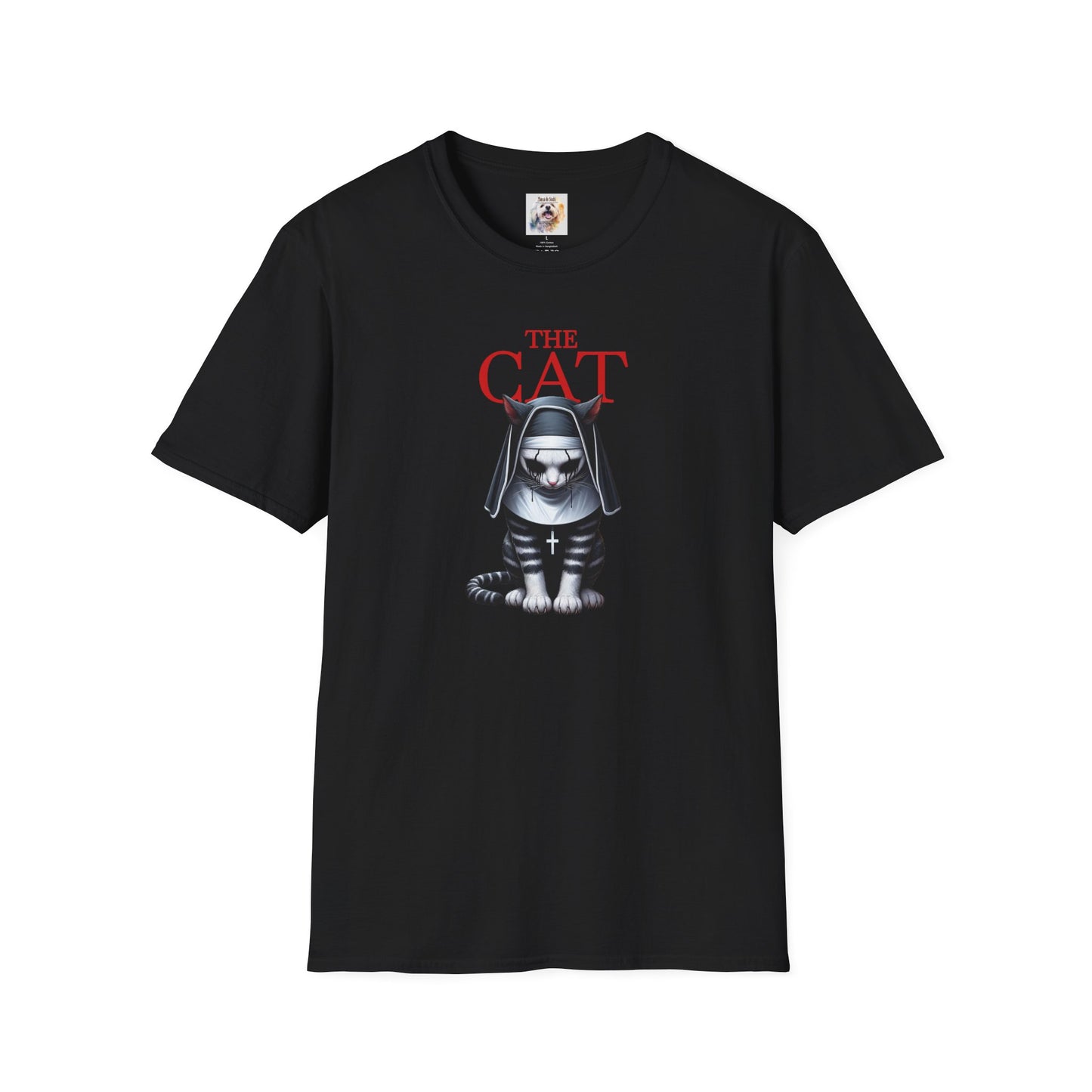 Cat Kitty Unisex Softstyle T-Shirt Nun Design