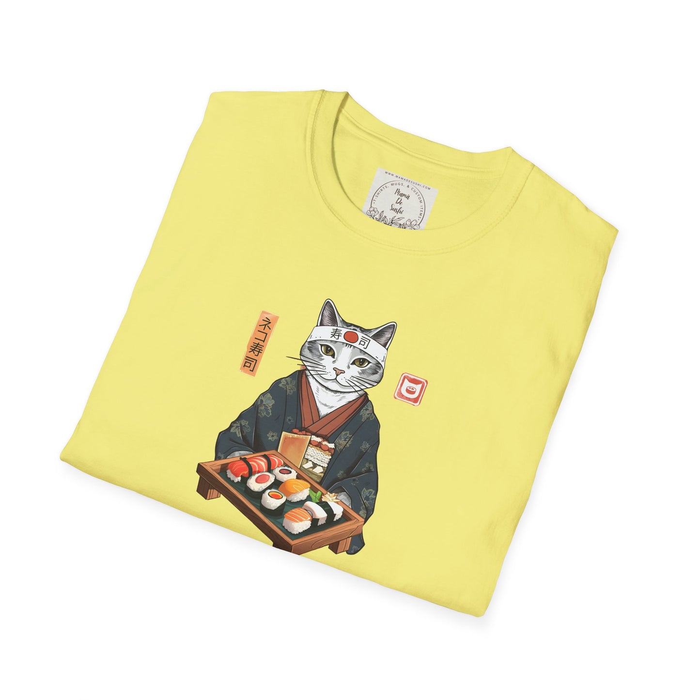 Sensei Kitty - Sushi - MamaDeSushi - Unisex Softstyle T-Shirt