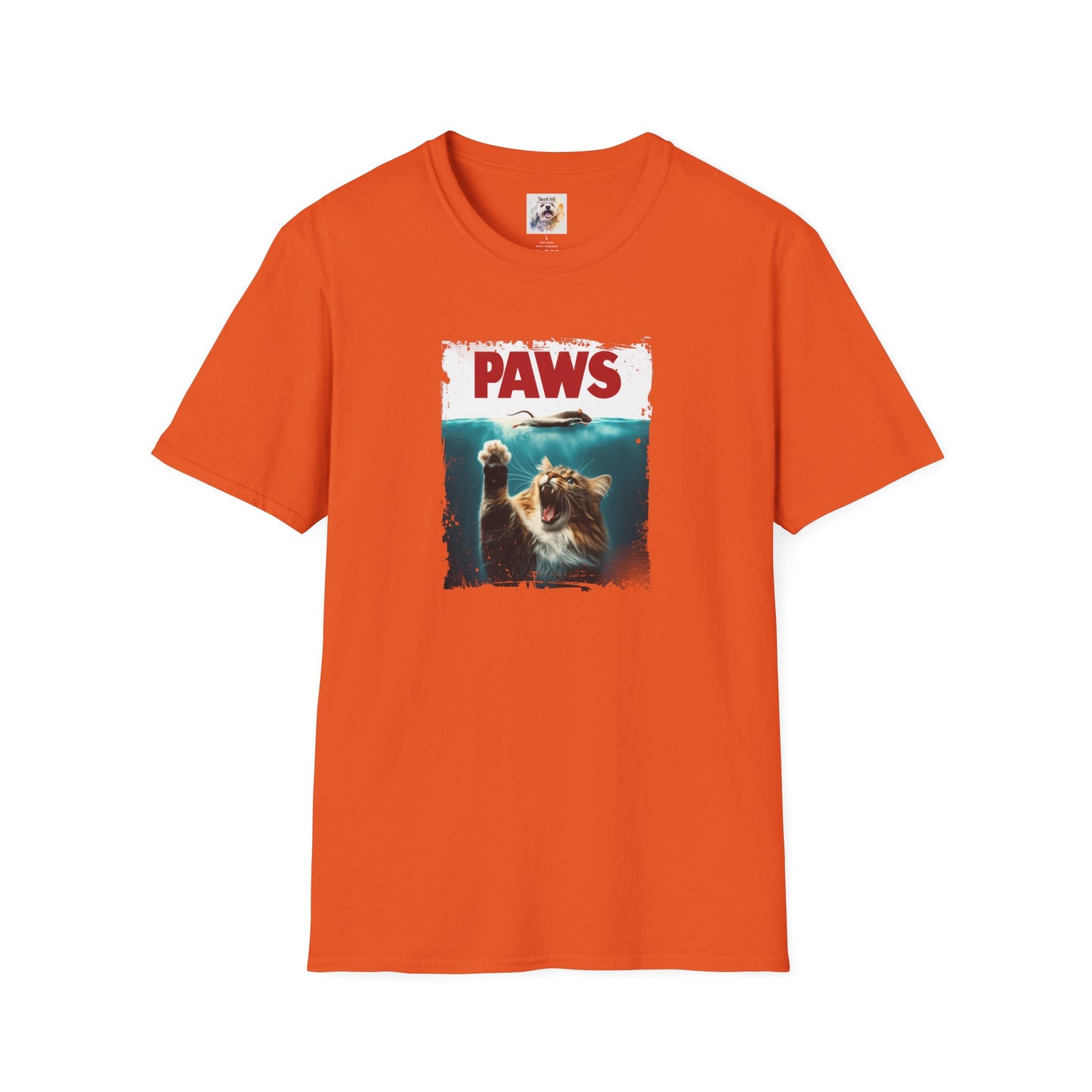 Paws - Jaws Cat - Kitty - MamaDeSushi - Unisex Softstyle T-Shirt