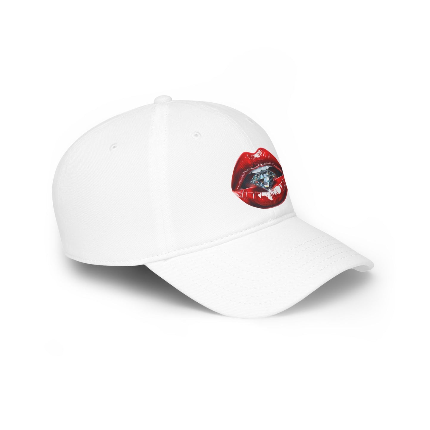 Lips that tease, diamonds that please - Low Profile Baseball Cap
