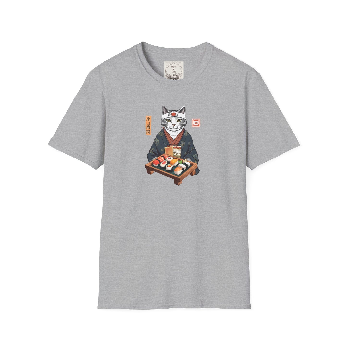 Sensei Kitty - Sushi - MamaDeSushi - Unisex Softstyle T-Shirt