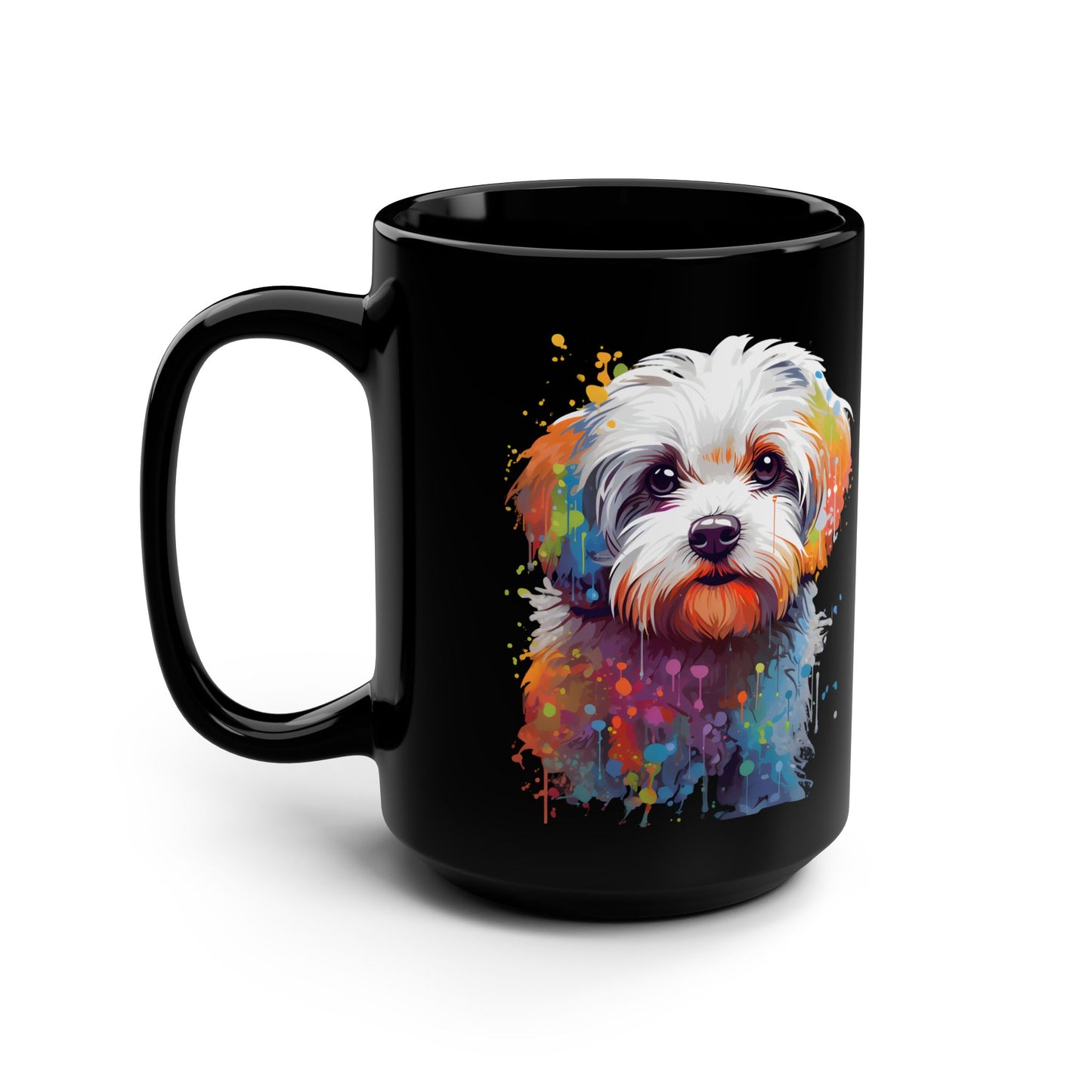 Splish Splash Maltese - MamaDeSushi - Black Mug, 15oz