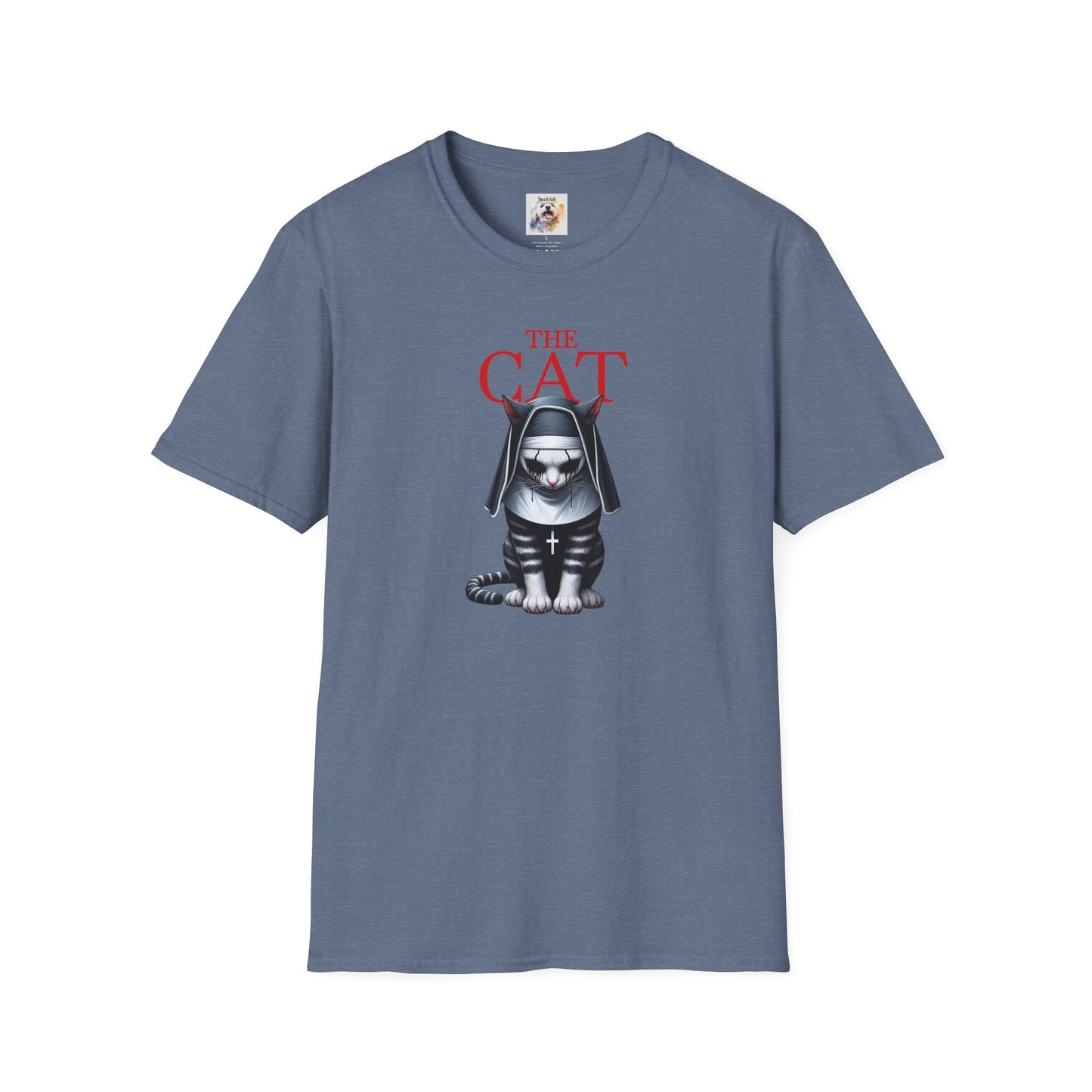 Cat Kitty Unisex Softstyle T-Shirt Nun Design