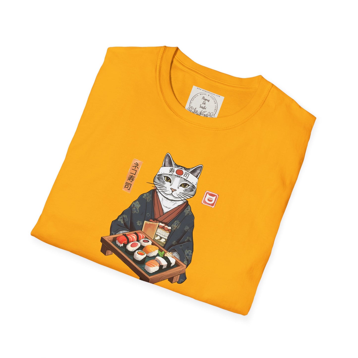 Sensei Kitty - Sushi - MamaDeSushi - Unisex Softstyle T-Shirt