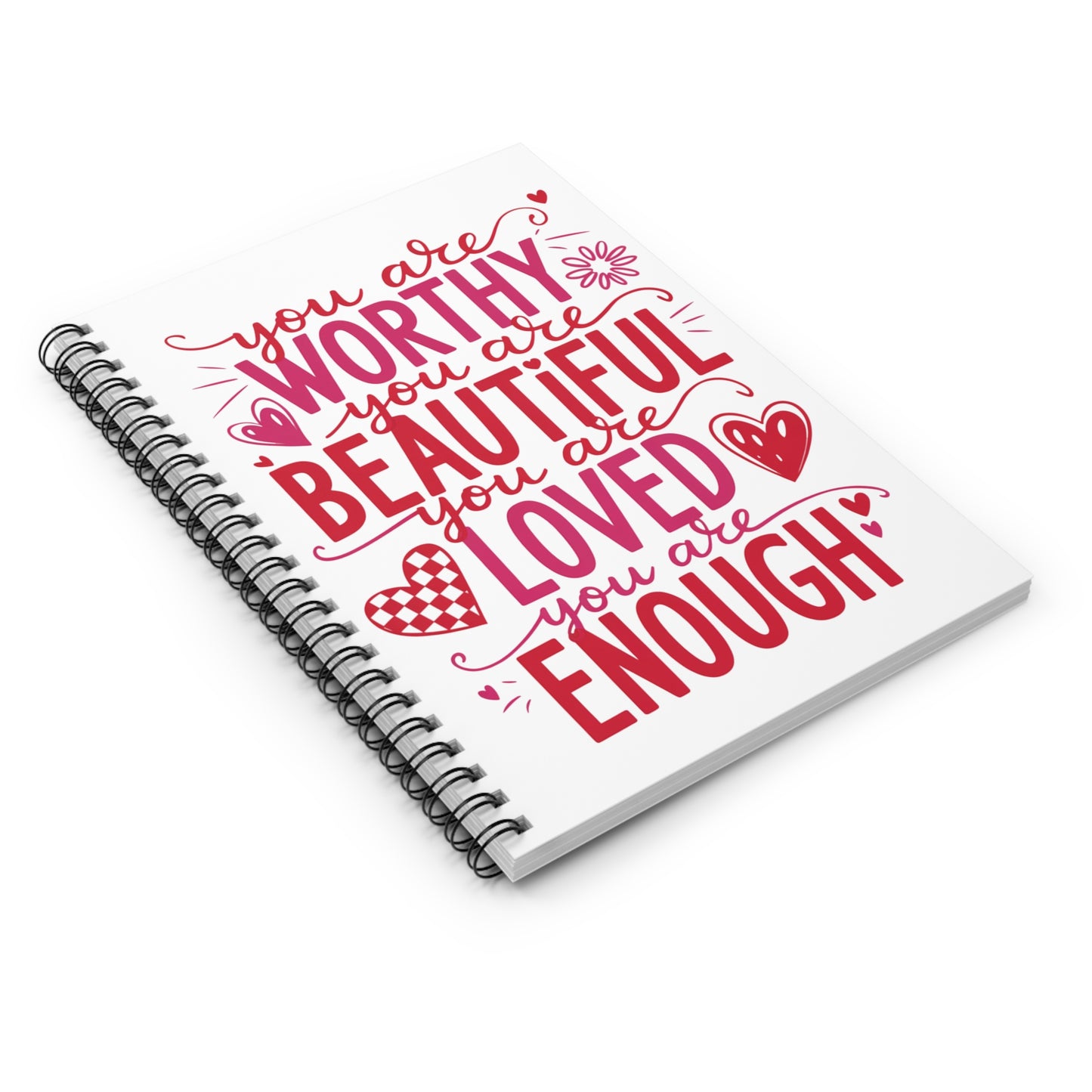 Positive Affirmations Notebook, Daily Journal, Gratitude Diary, Self Care Gift, Ruled Line Spiral Notebook