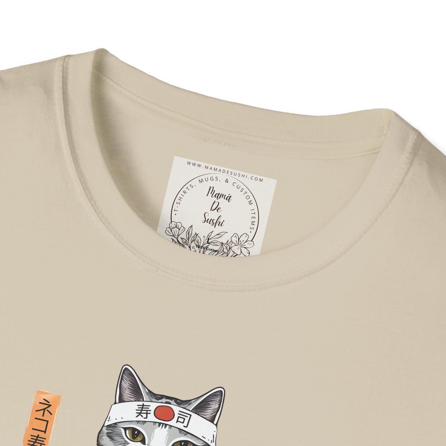 Sensei Kitty - Sushi - MamaDeSushi - Unisex Softstyle T-Shirt