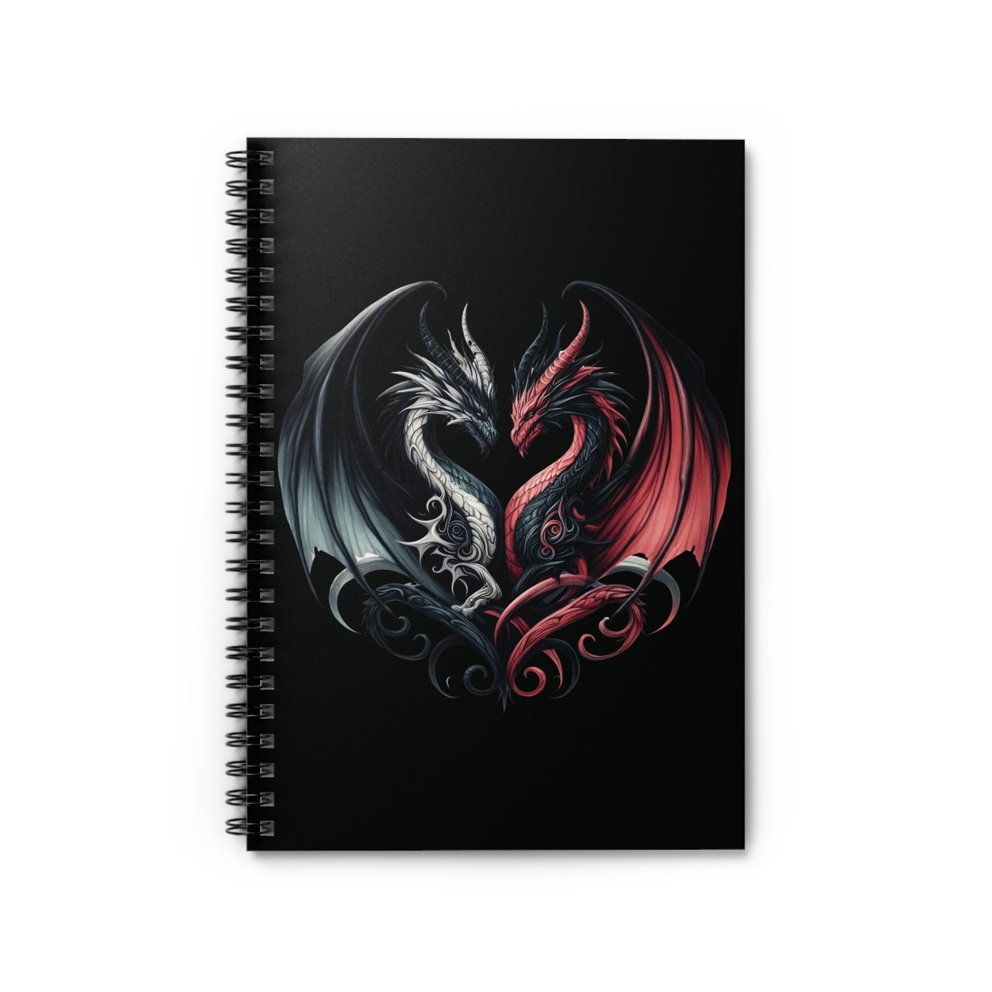 Dragon Mirror Spiral Notebook - Ruled Line, Journal, Diary, Sketchbook, Dragon Lover Gift, Fantasy Stationery