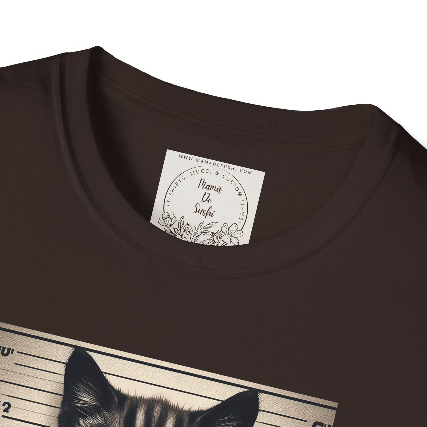 Bad Kitty Mugshot - Catnip Made Me Do It - Cat - Kitty - MamaDeSushi - Unisex Softstyle T-Shirt