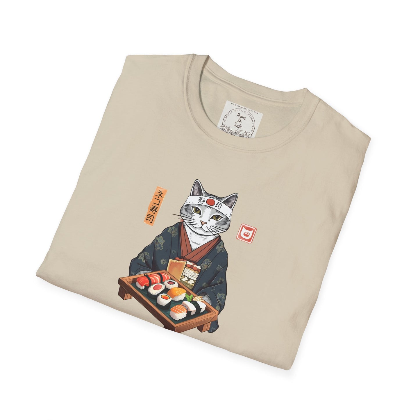 Sensei Kitty - Sushi - MamaDeSushi - Unisex Softstyle T-Shirt