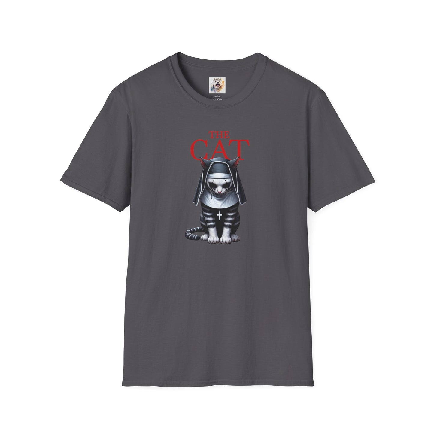 Cat Kitty Unisex Softstyle T-Shirt Nun Design