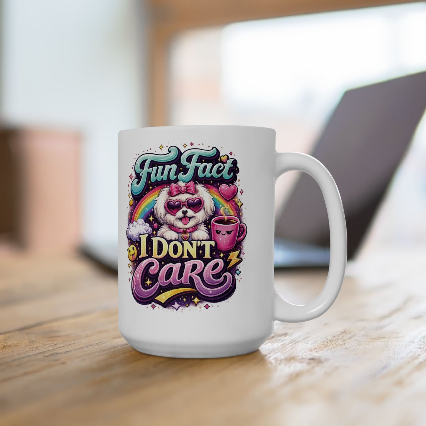 Ceramic Mug 15oz - Fun Fact, I don't care - Maltese