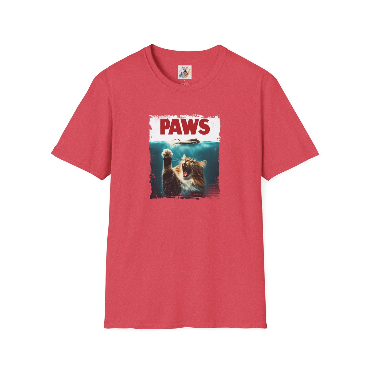 Paws - Jaws Cat - Kitty - MamaDeSushi - Unisex Softstyle T-Shirt