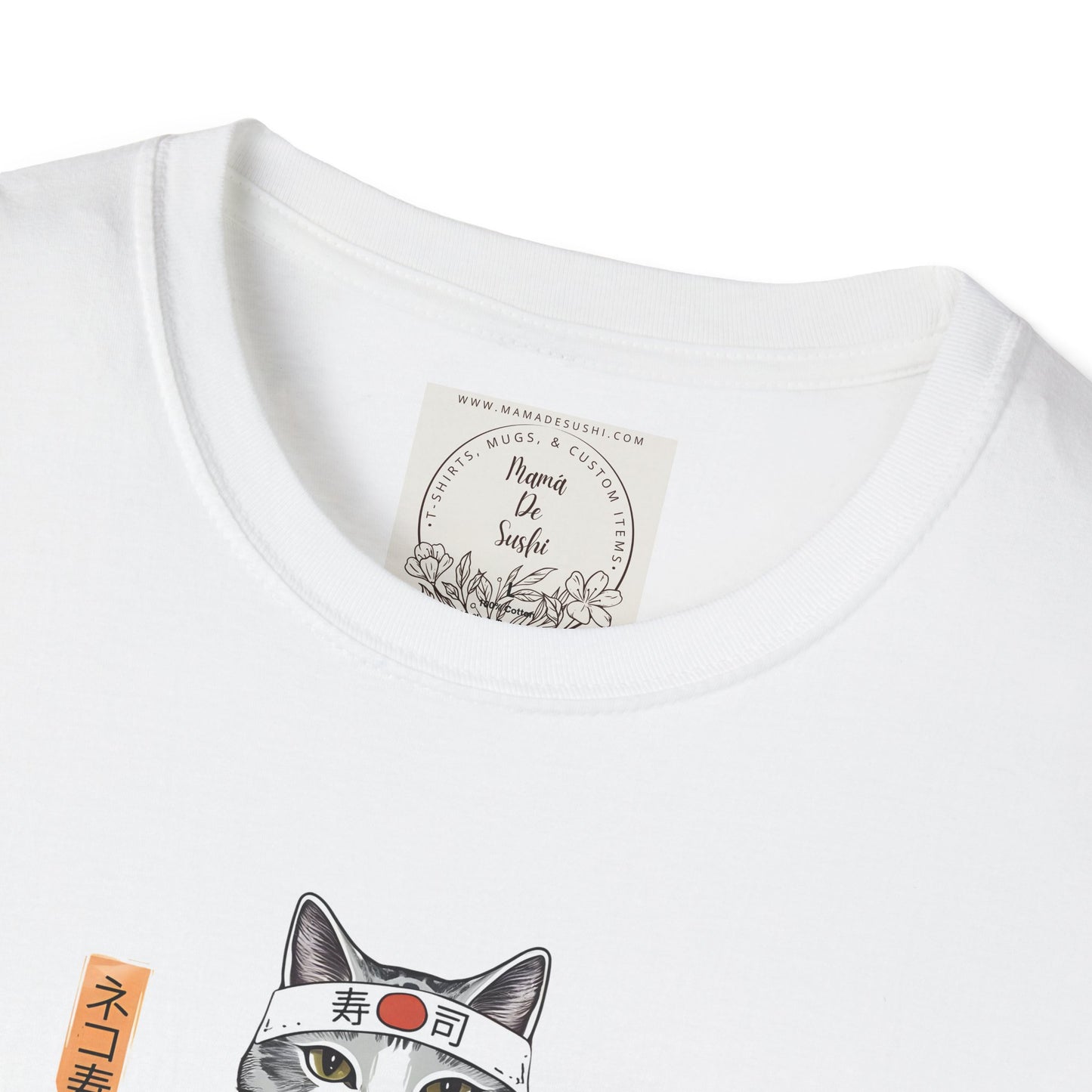 Sensei Kitty - Sushi - MamaDeSushi - Unisex Softstyle T-Shirt