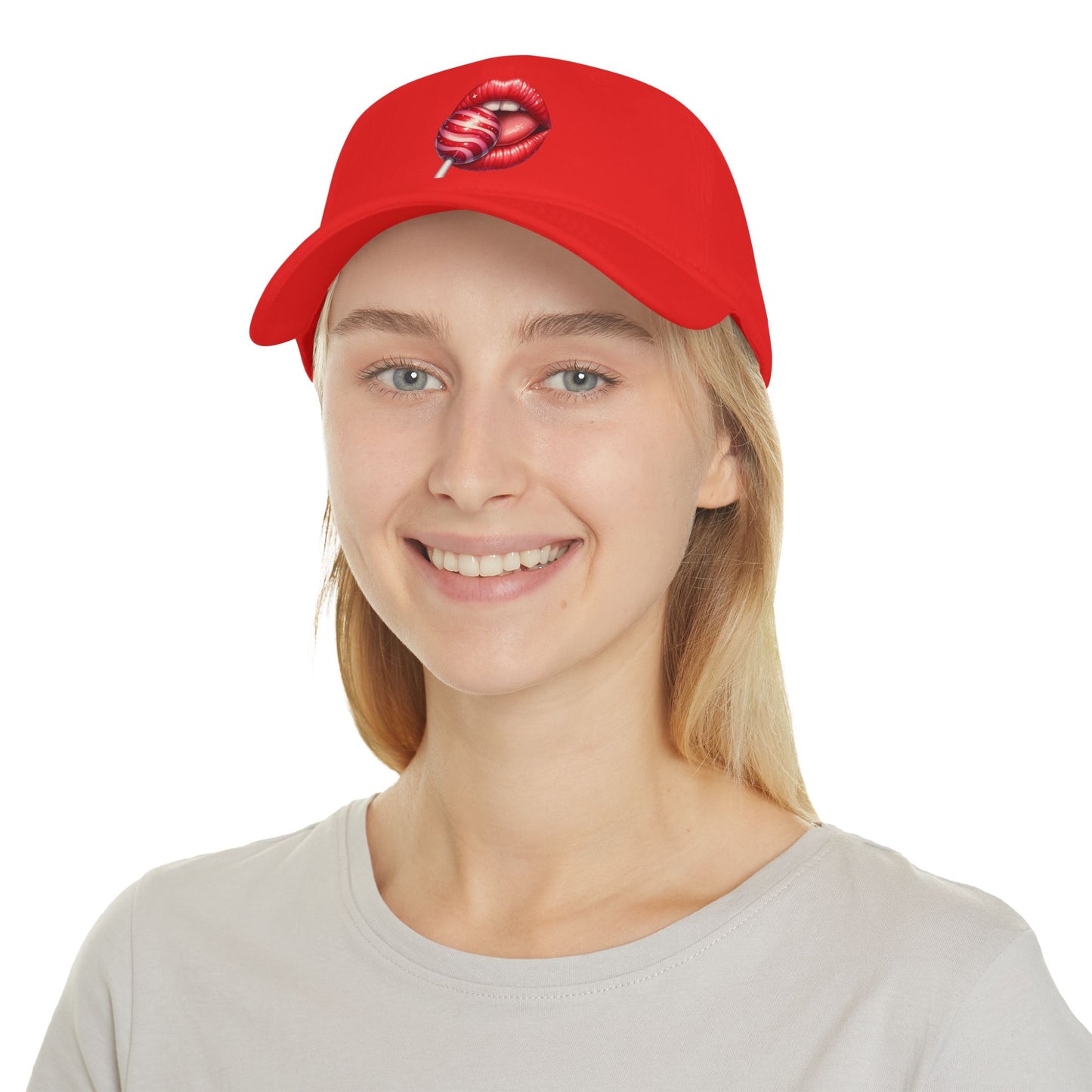 Red Lips Lollipop - Low Profile Baseball Cap
