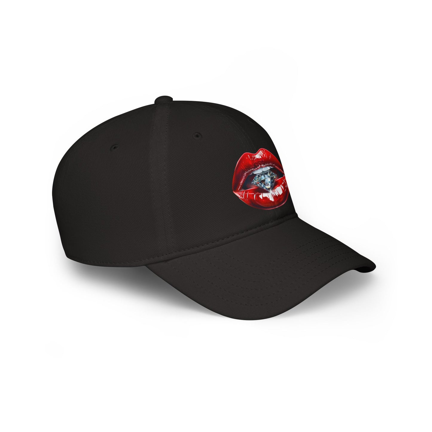 Lips that tease, diamonds that please - Low Profile Baseball Cap