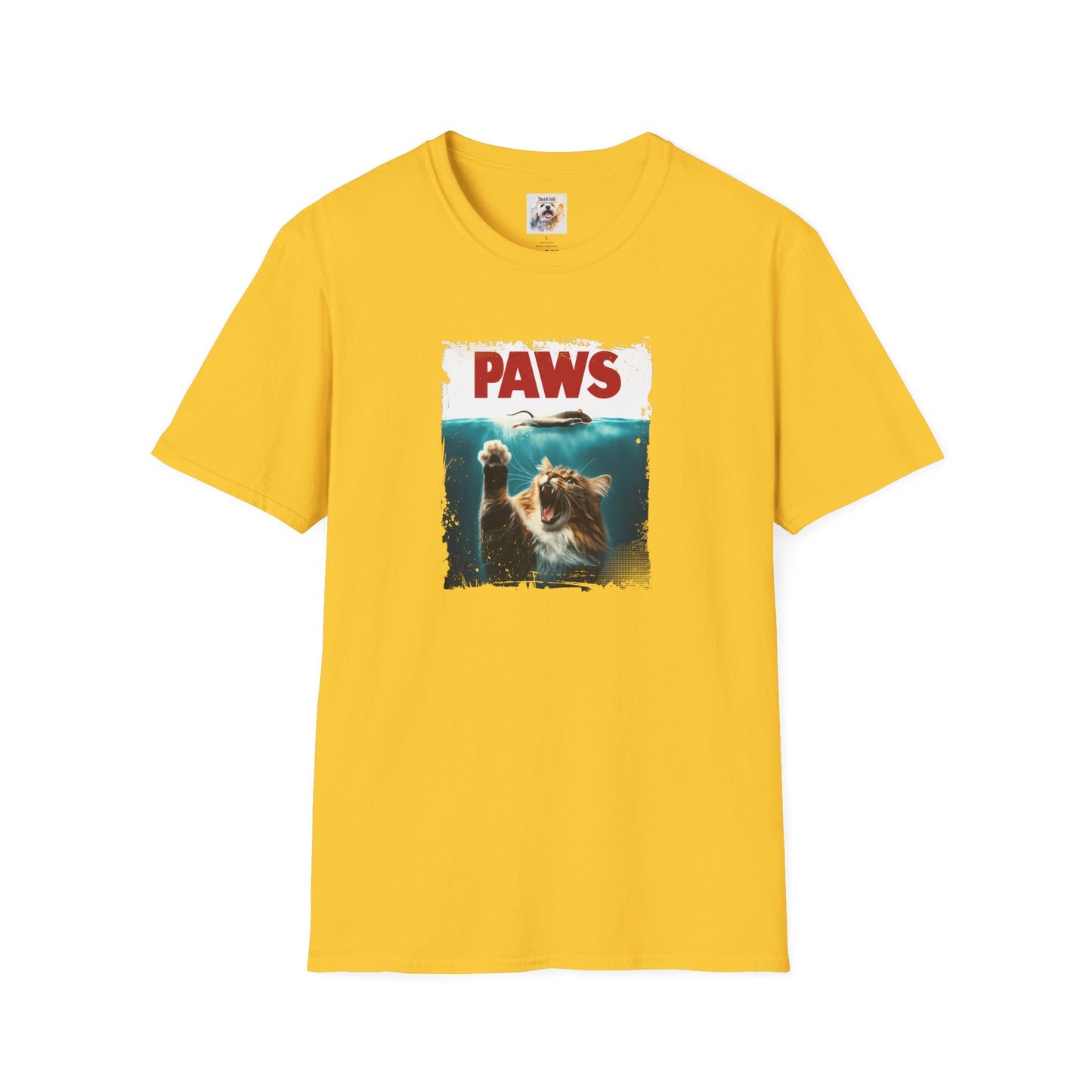 Paws - Jaws Cat - Kitty - MamaDeSushi - Unisex Softstyle T-Shirt